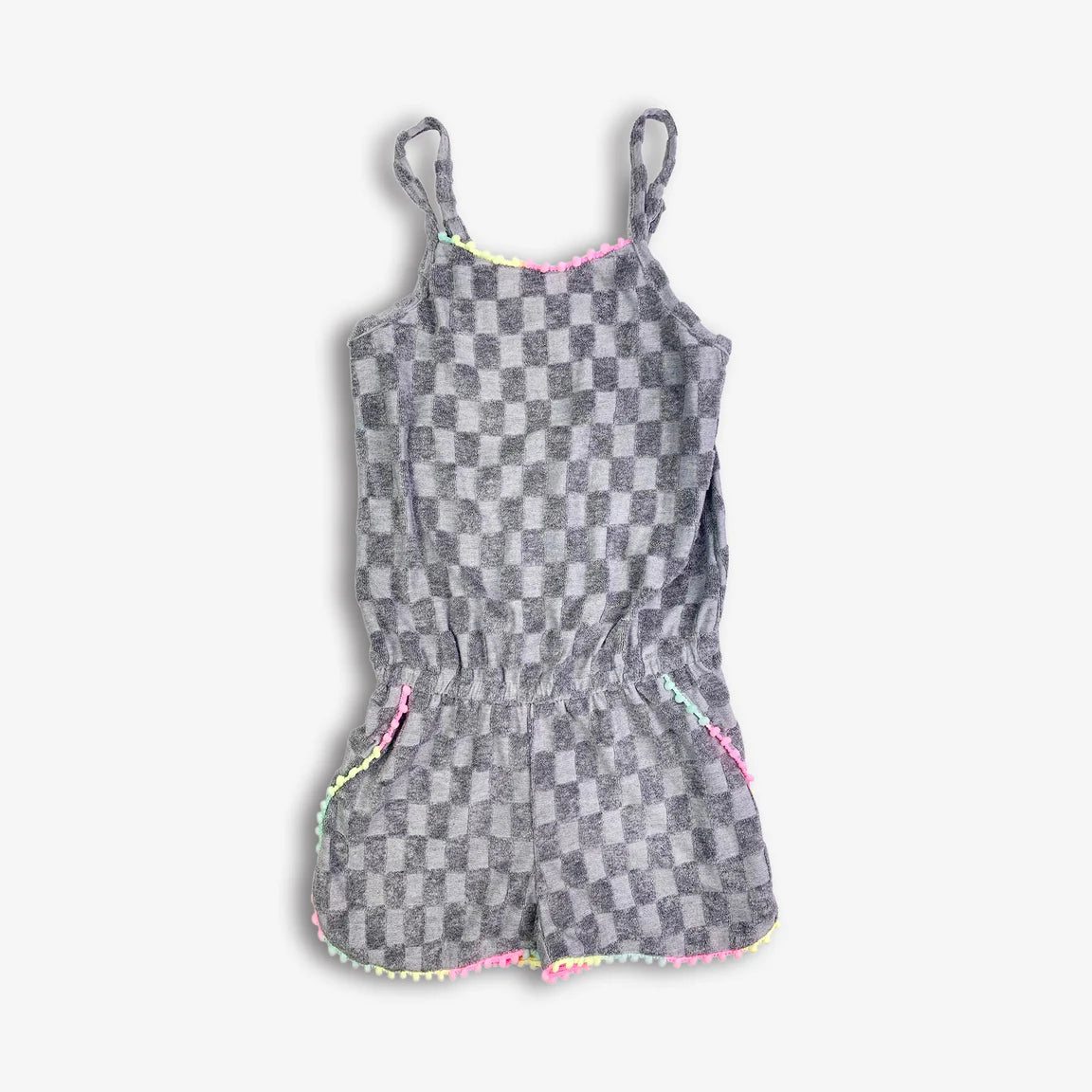 Girls Grey Terry Cloth Romper