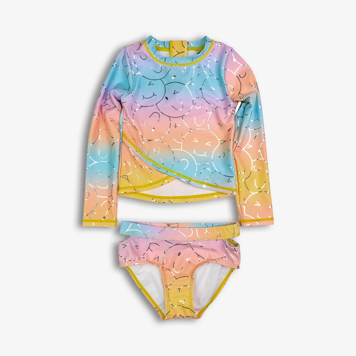 Girls Oceana Rash Guard Bikini Set