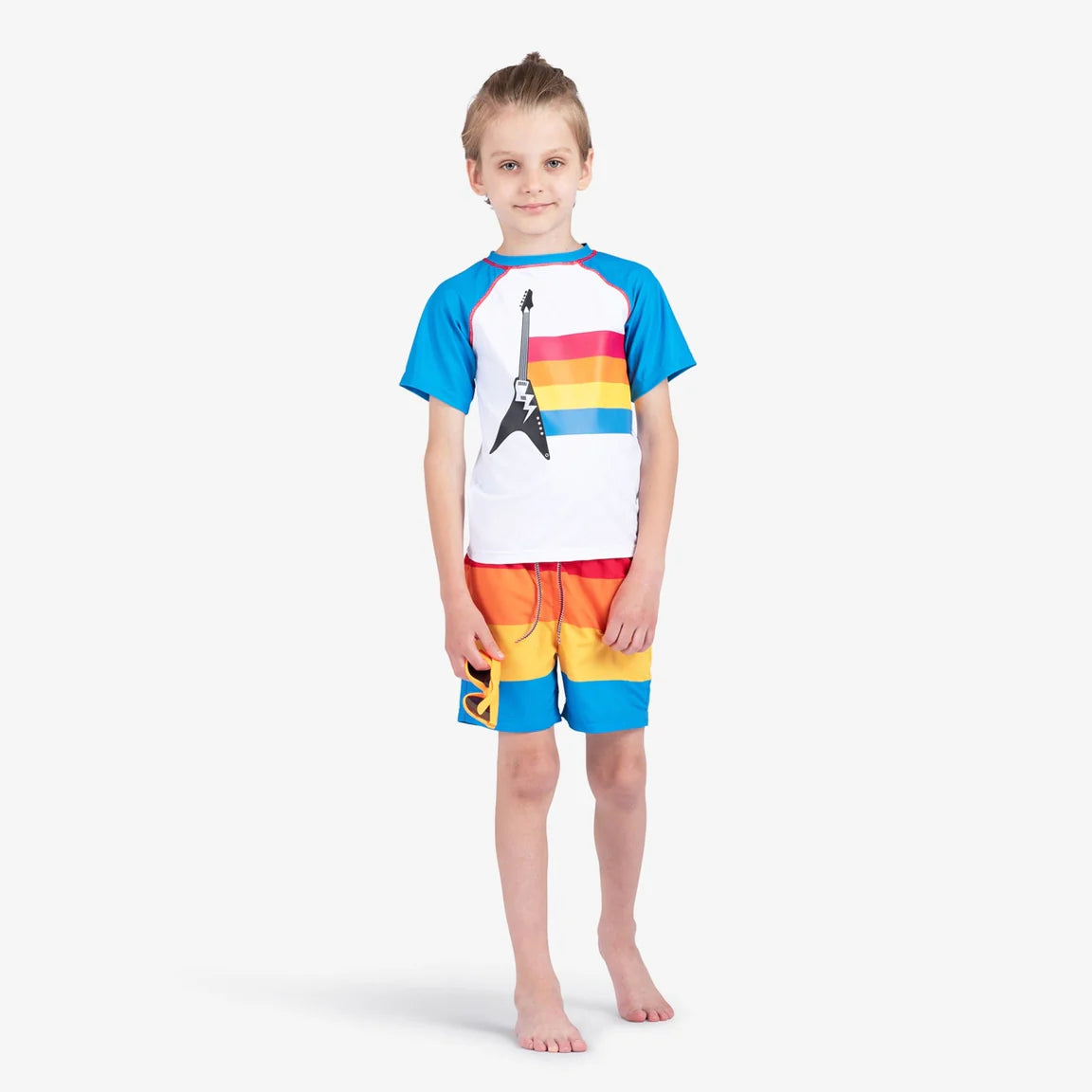 Boys Short Sleeve Guitar Rash Guard