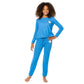 Girls Blue Sweatpants with Chenille Patch