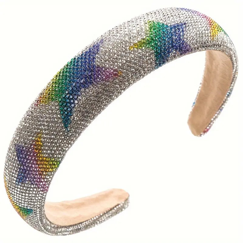 Girls Rainbow Crystal Stars Headband