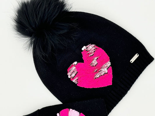 Black Reversible Sequin Winter Hat - YellowBrickRoad