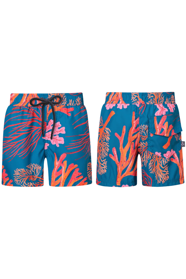 Boys Blue Coral Swim Trunks - YellowBrickRoad