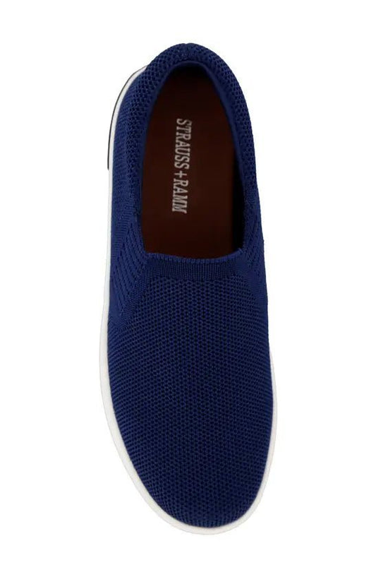 Boys Navy Knit Slip Ons - YellowBrickRoad