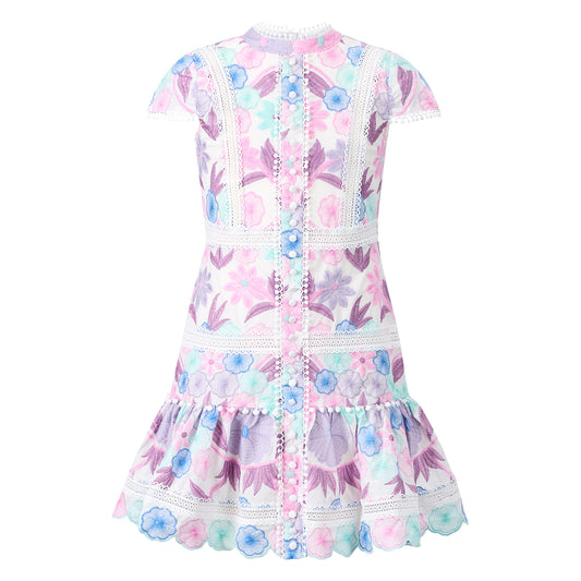 Girls Danielle Embroidered Mini Dress