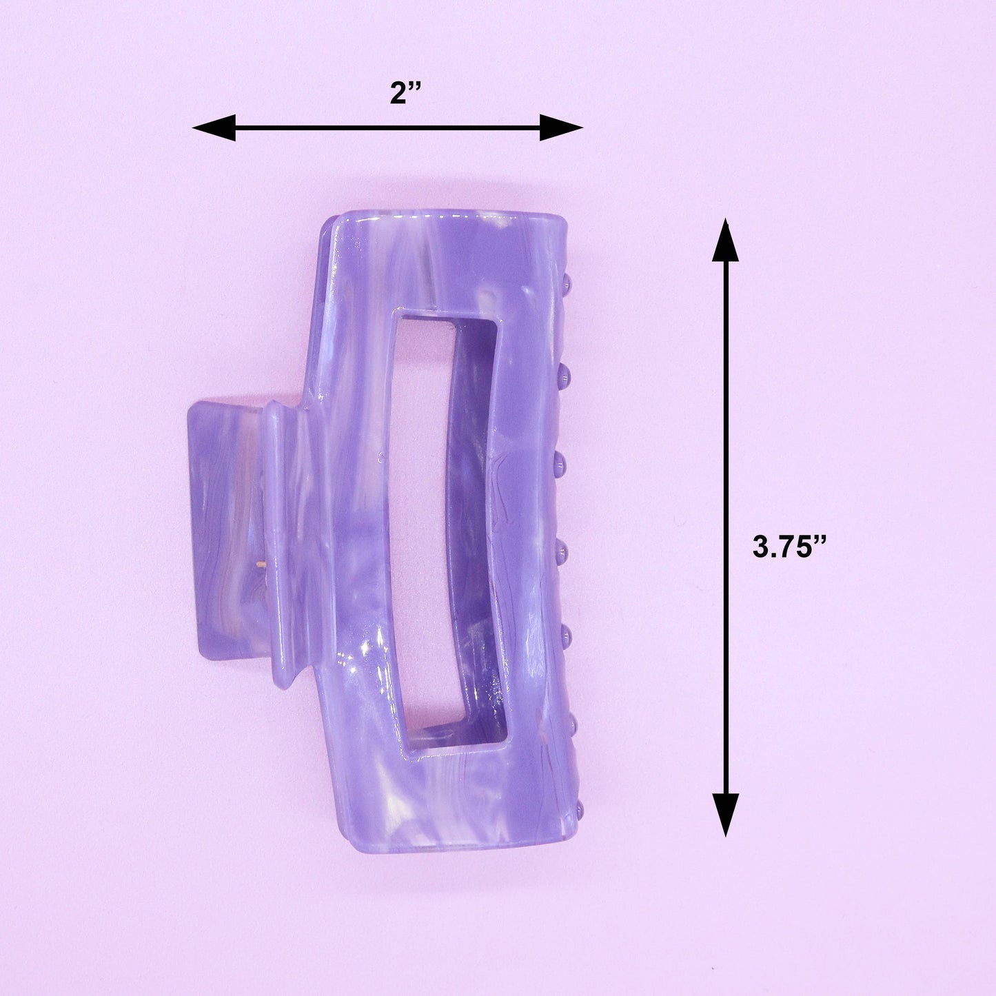 Large Square Marble Hair Claw Clip