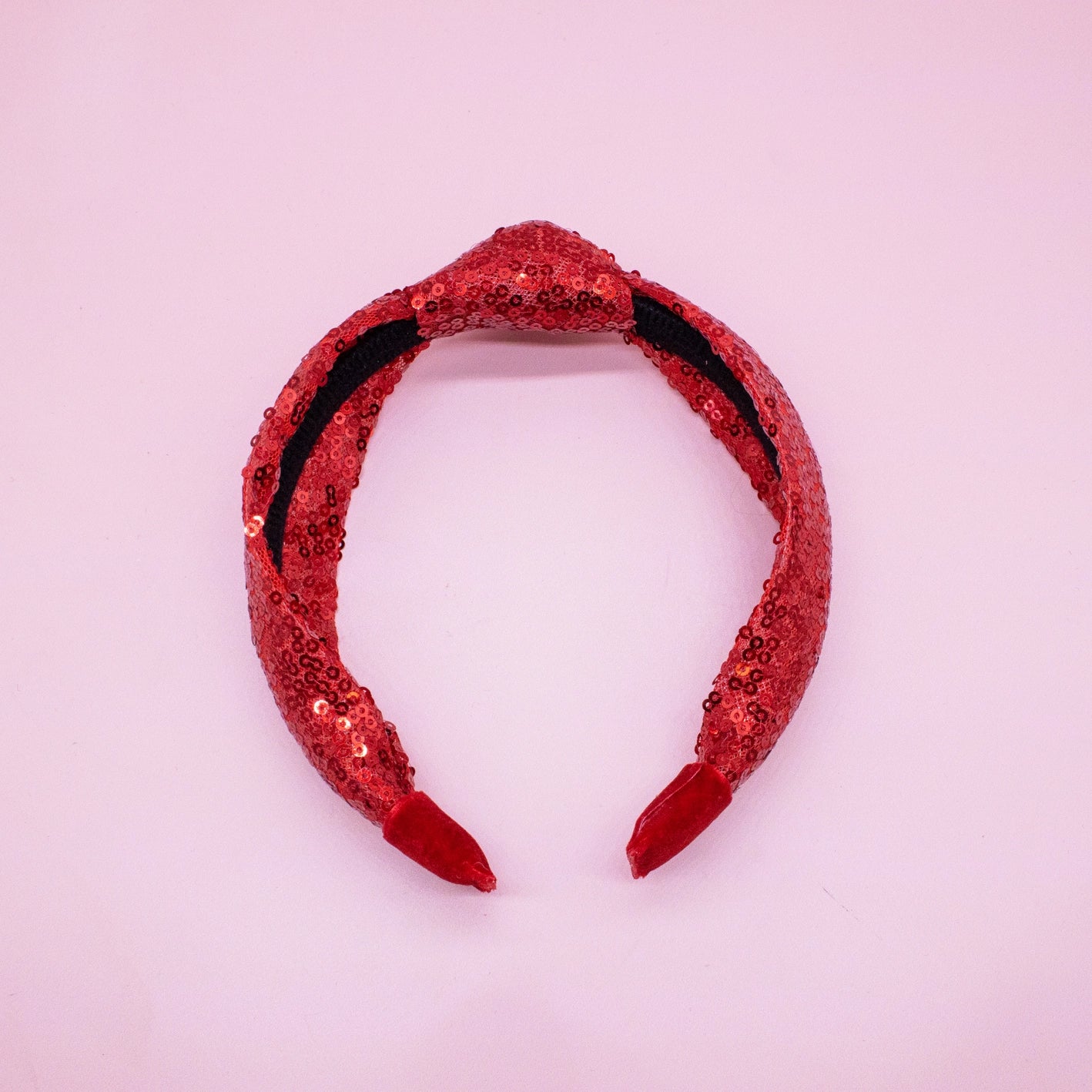 Girls Red Sequin Knotted Headband