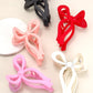 Matte Pink & White Bow Hair Claw Clips