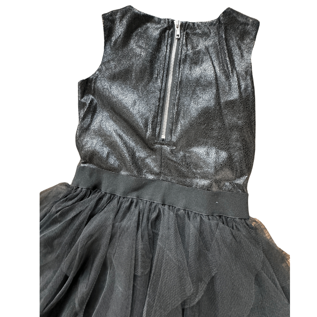 Girls Black Cascade Party Dress - YellowBrickRoad