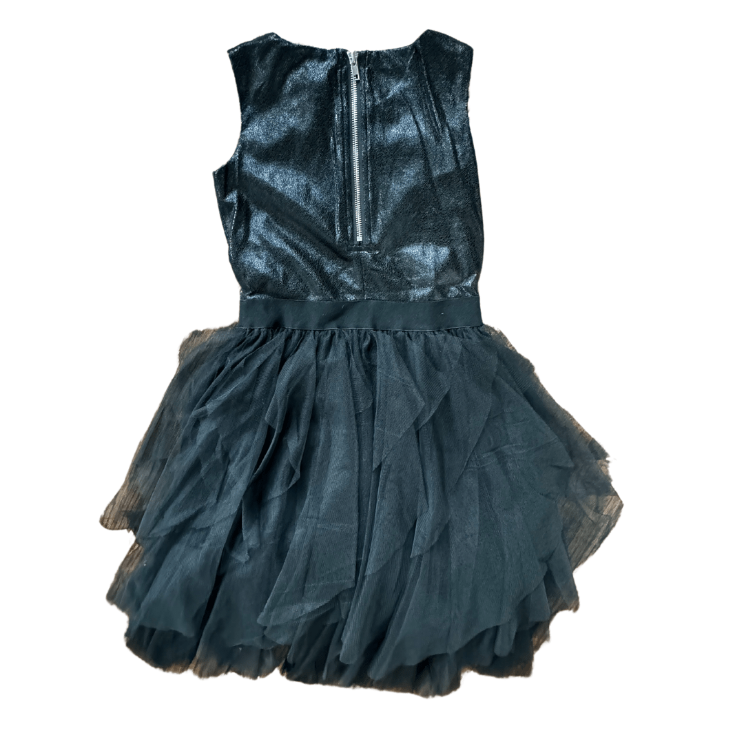 Girls Black Cascade Party Dress - YellowBrickRoad