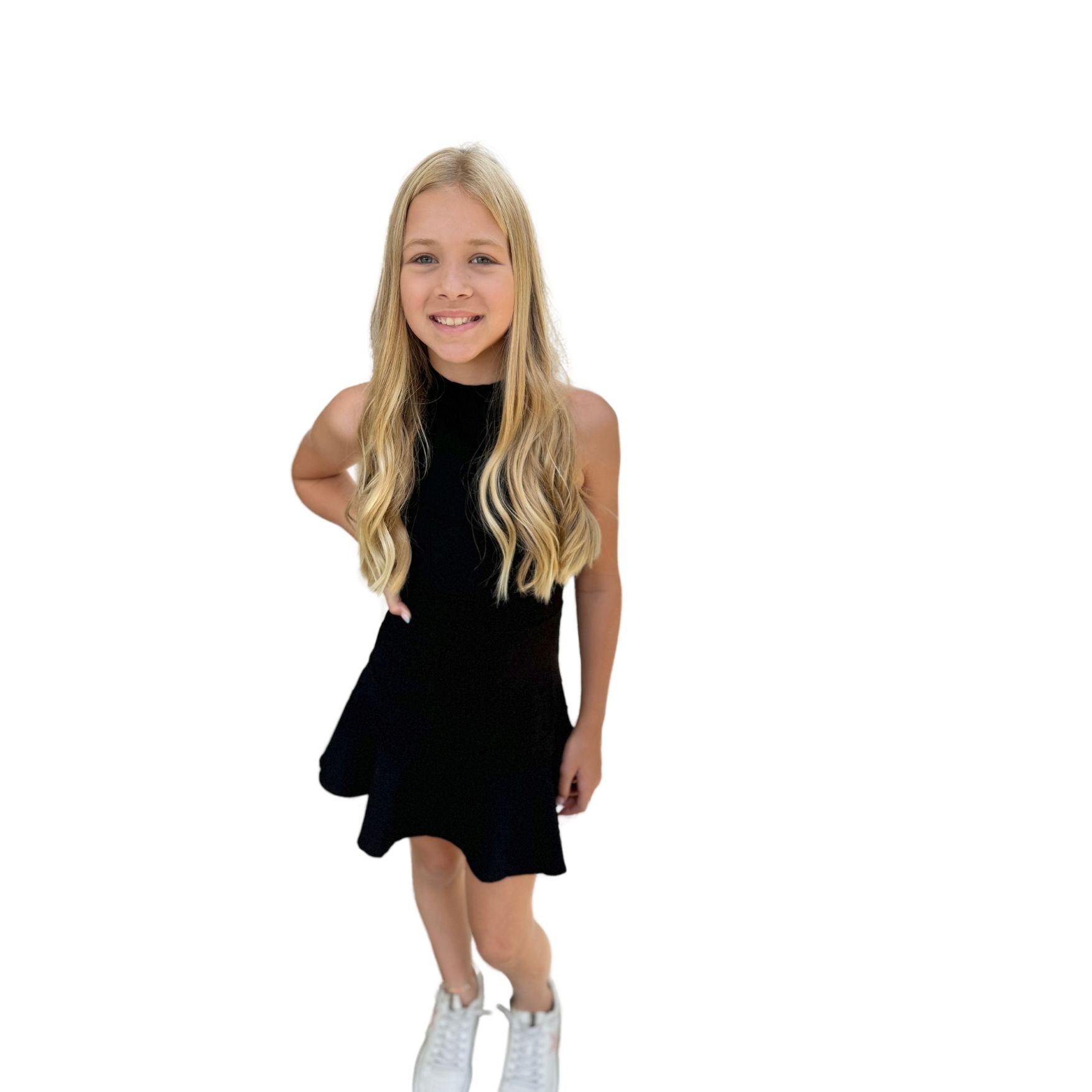 Girls Black High Neck Fit & Flare Dress YellowBrickRoad Girls Black High Neck Fit & Flare Dress YellowBrickRoad