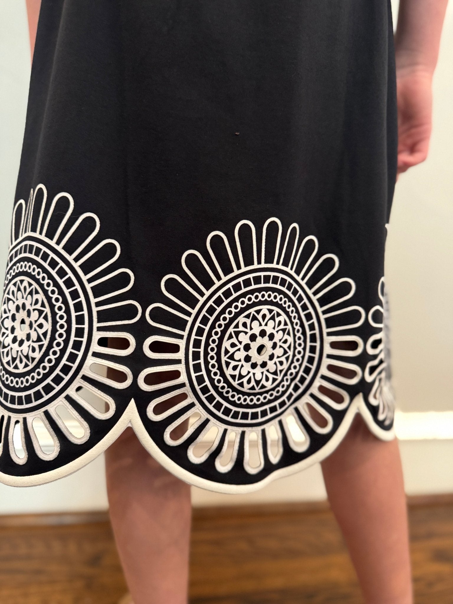 Girls Black Laser Cut Dress