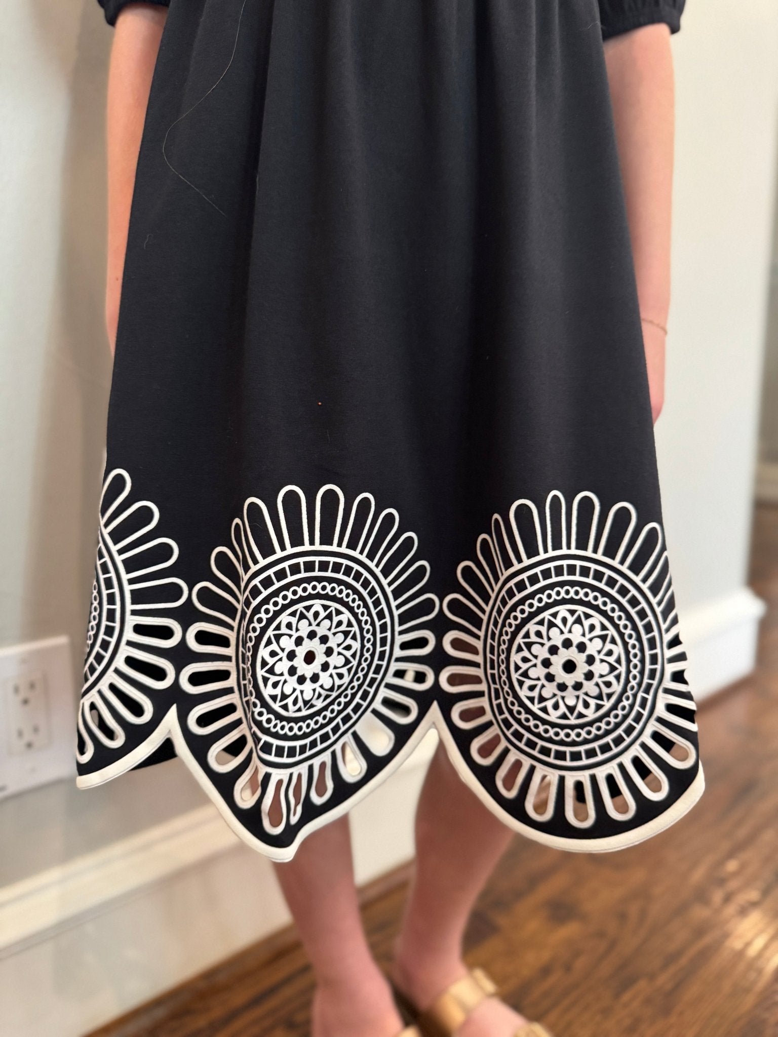 Girls Black Laser Cut Dress – YellowBrickRoad