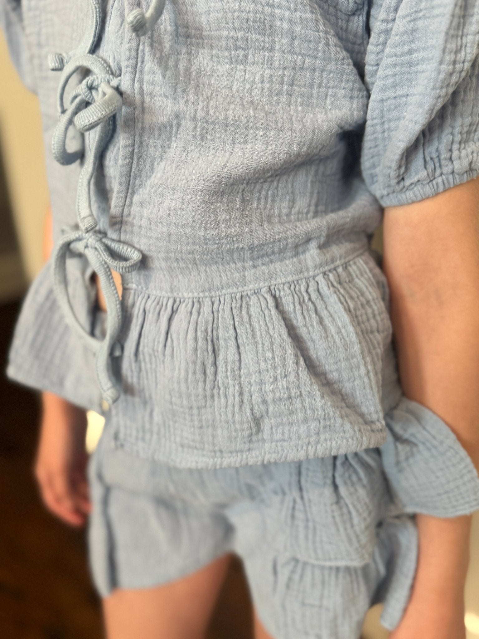 Girls Blue Bow - Front Blouse 💙 - YellowBrickRoad