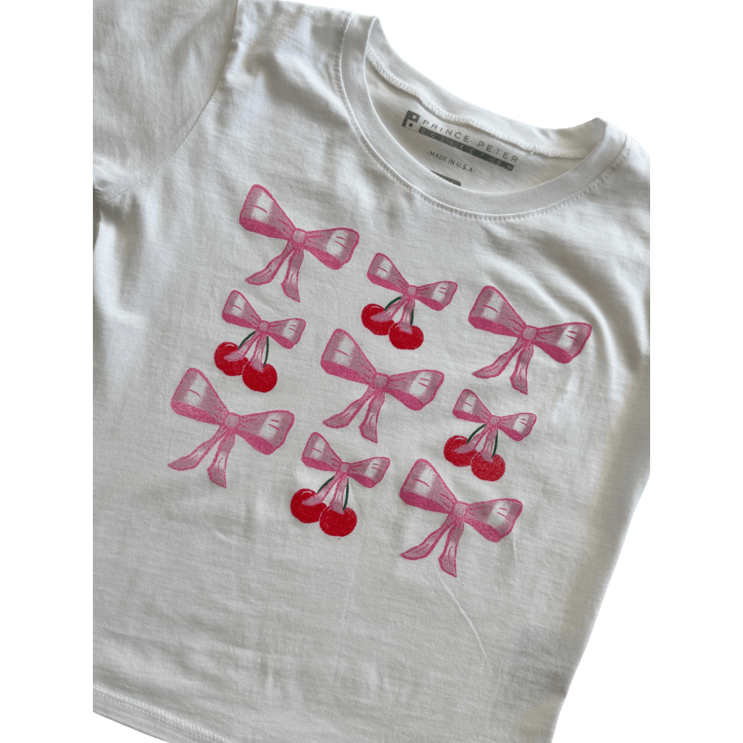 Girls Cherry Sweet & Bow - tiful Tee 🍒🎀 - YellowBrickRoad