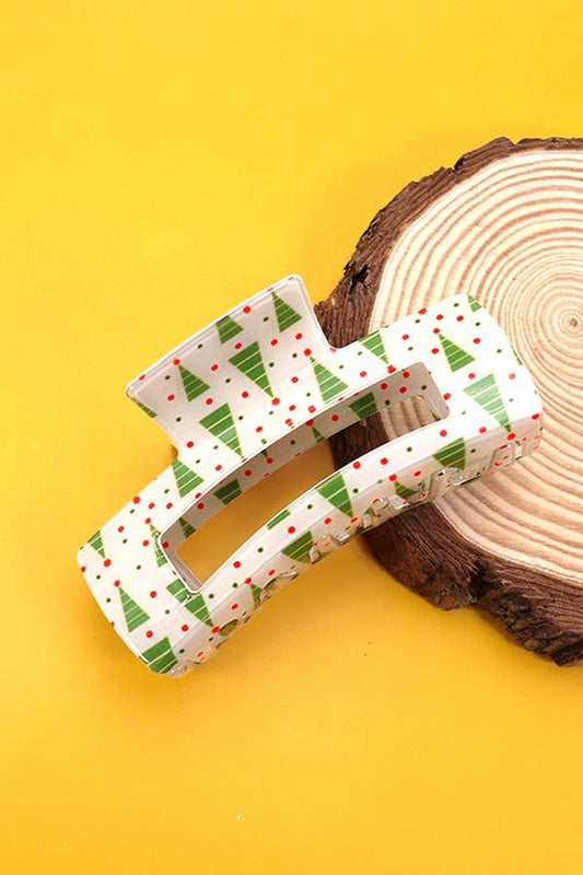 Girls Christmas Tree Claw Hair Clip - YellowBrickRoad