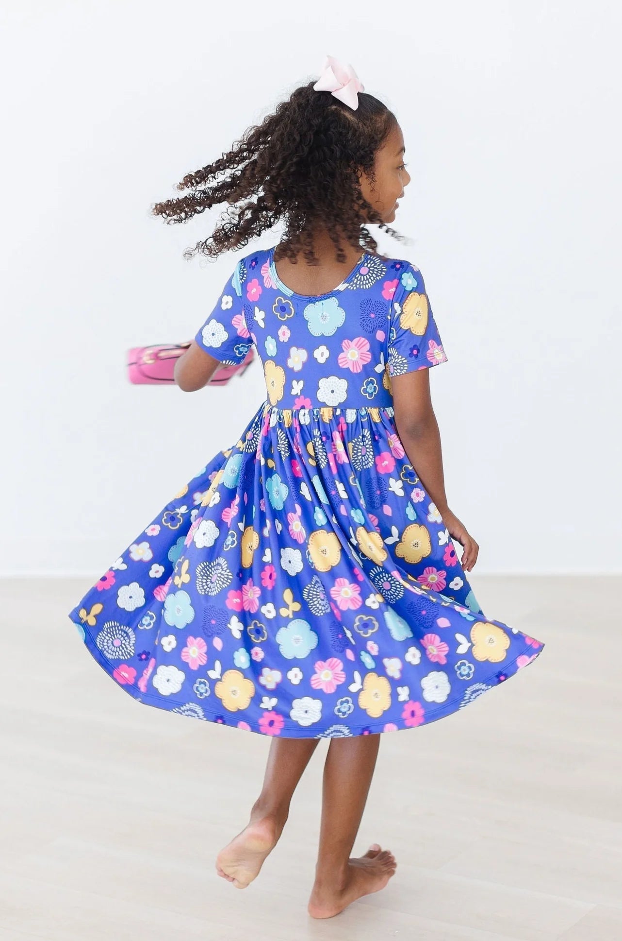 Girls Floral Frenzy Pocket Twirl Dress - YellowBrickRoad