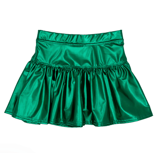 Girls Gathered Metallic Skort - YellowBrickRoad