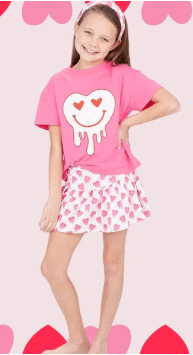 Girls Glitter Heart Boxy Tee - YellowBrickRoad