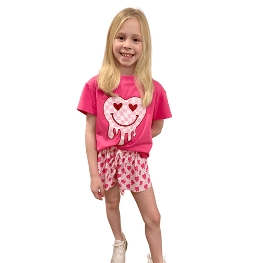 Girls Glitter Heart Boxy Tee - YellowBrickRoad