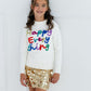 Girls Happy Everything Tinsel Sweater - YellowBrickRoad