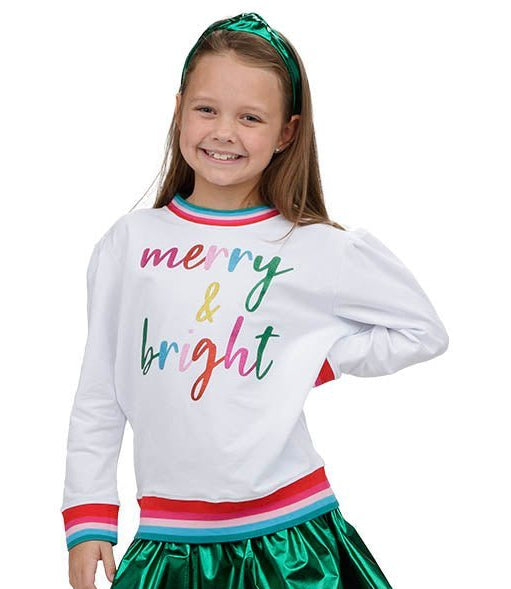 Girls Merry & Bright Sweatshirt - YellowBrickRoad