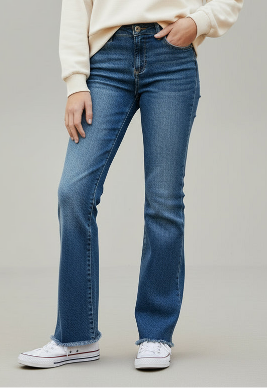 Girls Mid Rise Flare Jeans - YellowBrickRoad