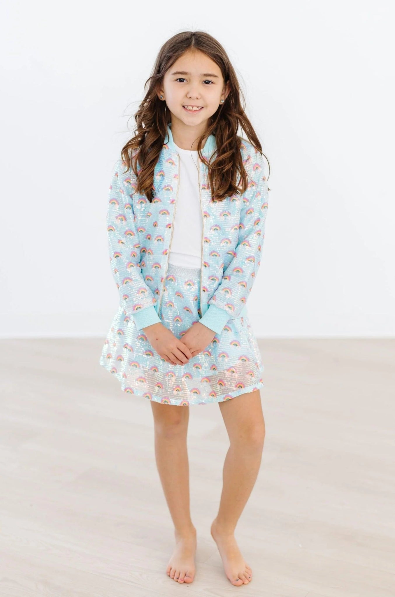 Girls Mint Rainbow Sequin Jacket - YellowBrickRoad