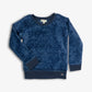 Girls Navy Metallic Velvet Sweatshirt - YellowBrickRoad