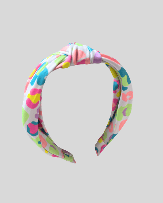 Girls Neon Leopard Top Knot Headband - YellowBrickRoad