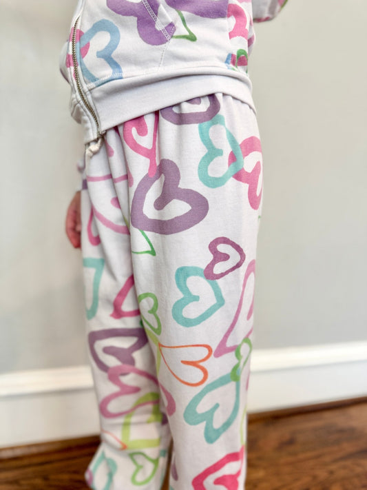 Girls Pastel Hearts Joggers by T2Love 💖🌈 - YellowBrickRoad