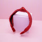 Girls Red Sequin Knotted Headband - YellowBrickRoad