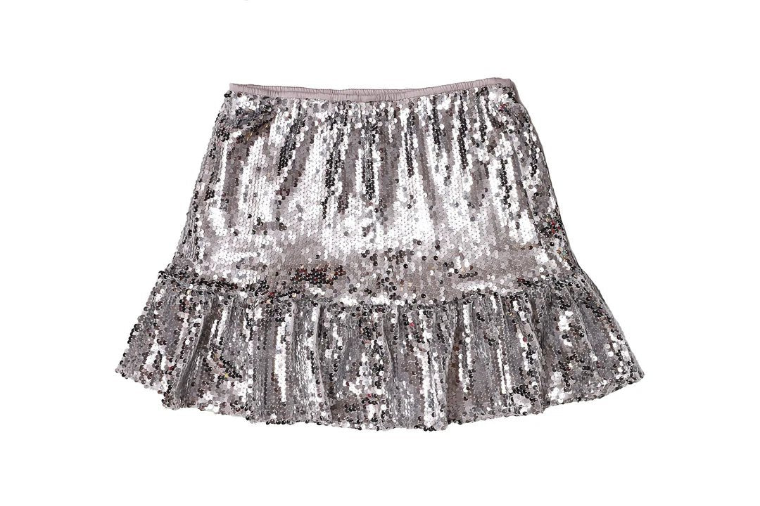 Girls Silver Sequin Skirt - YellowBrickRoad