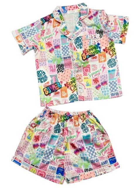 Girls Summer Camp Silk Lounge Set - YellowBrickRoad