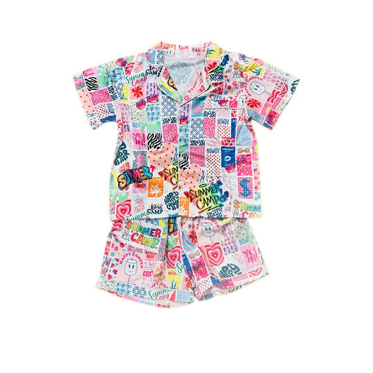 Girls Summer Camp Silk Lounge Set - YellowBrickRoad