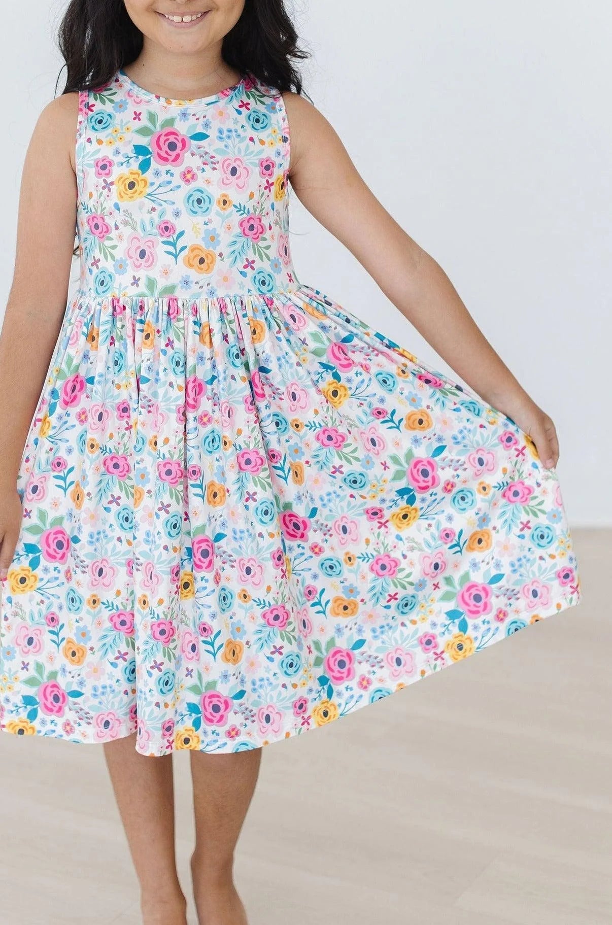 Girls Sunshine Blooms Tank Twirl Dress - YellowBrickRoad