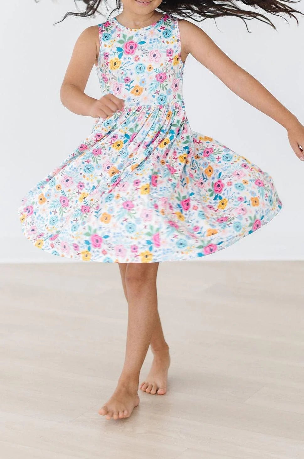 Girls Sunshine Blooms Tank Twirl Dress - YellowBrickRoad