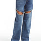 Girls SWIFTIE Crystal Slit Straight Leg Jeans - YellowBrickRoad