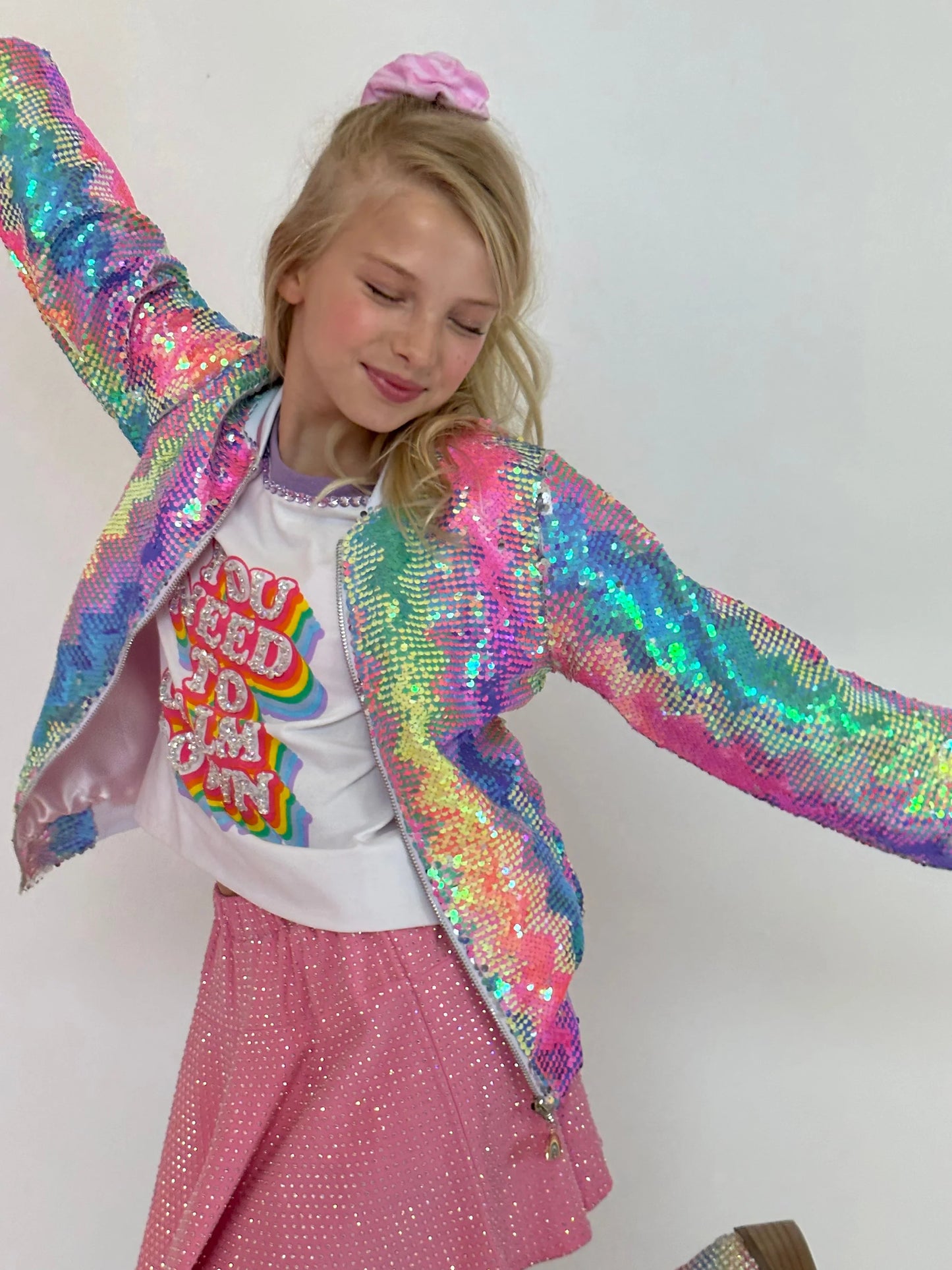 Girls Kaleidoscope Sequin Bomber