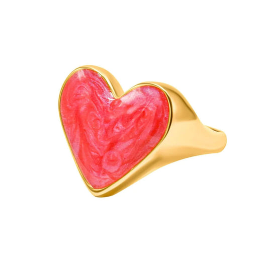 Jade Pink Heart Ring