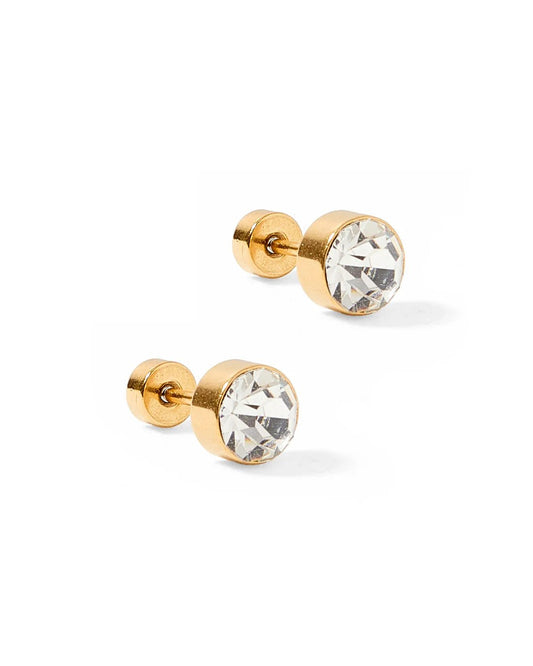 Juliet Clear Screwback Stud Earrings - YellowBrickRoad