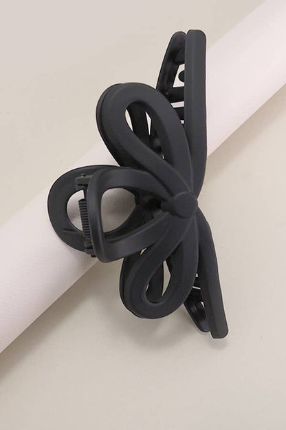 Matte Black or White Large Bow Hair Claw - YellowBrickRoad