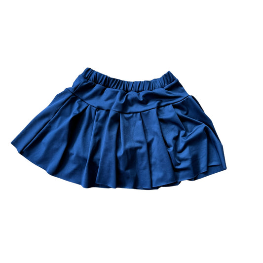 Girls Navy Pleated Yoga Skort