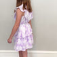 Girls Lavender Tie-Dye Ruffle Dress