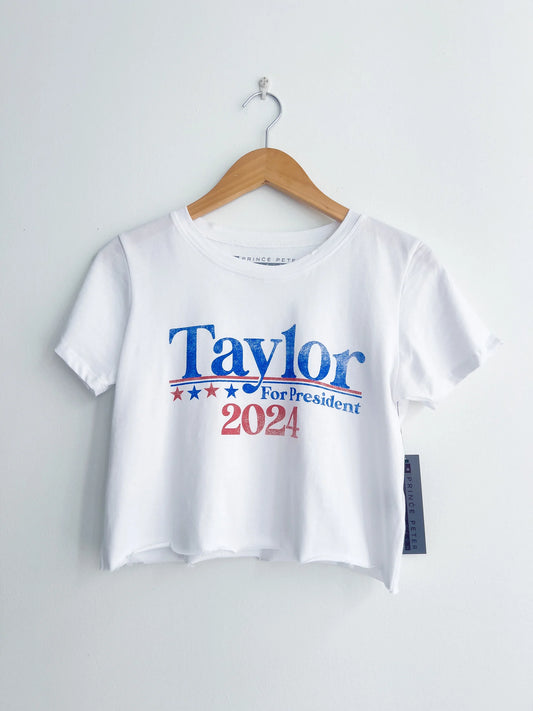 Girls Taylor for President Cropped Tee