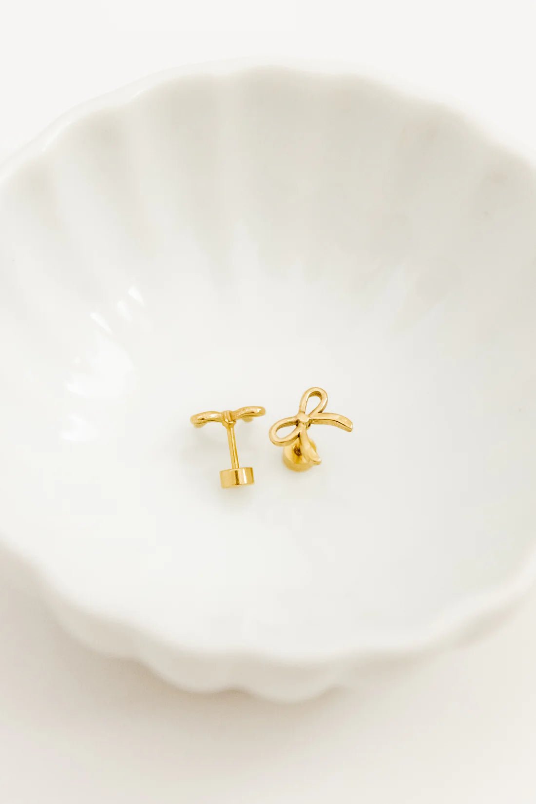 Sadie Bow Gold Screwback Stud Earrings - YellowBrickRoad