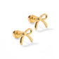 Sadie Bow Gold Screwback Stud Earrings - YellowBrickRoad