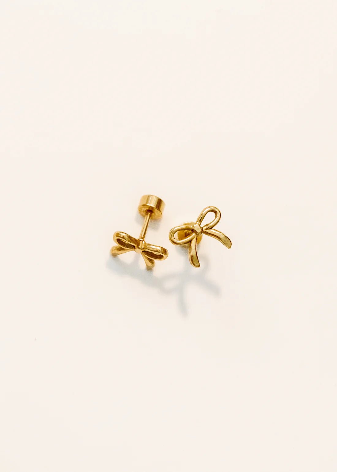 Sadie Bow Gold Screwback Stud Earrings - YellowBrickRoad