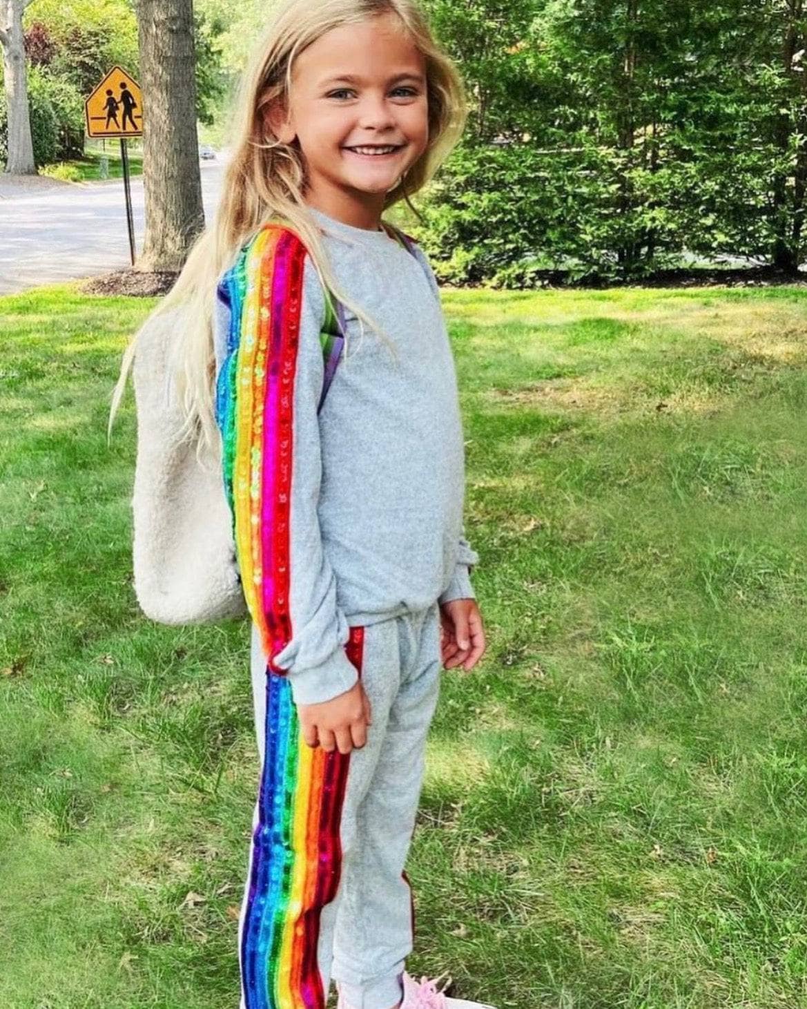 Girls Sequin Rainbow Tracksuit