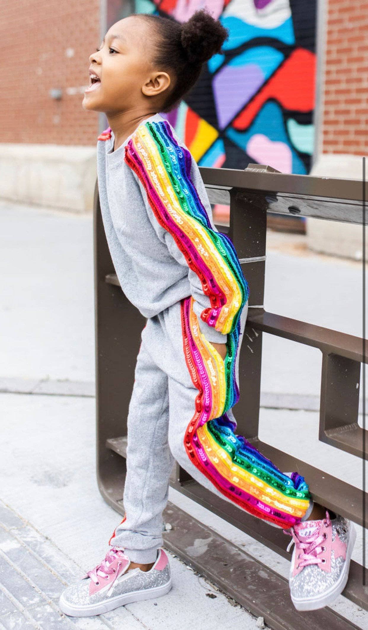 Girls Sequin Rainbow Tracksuit